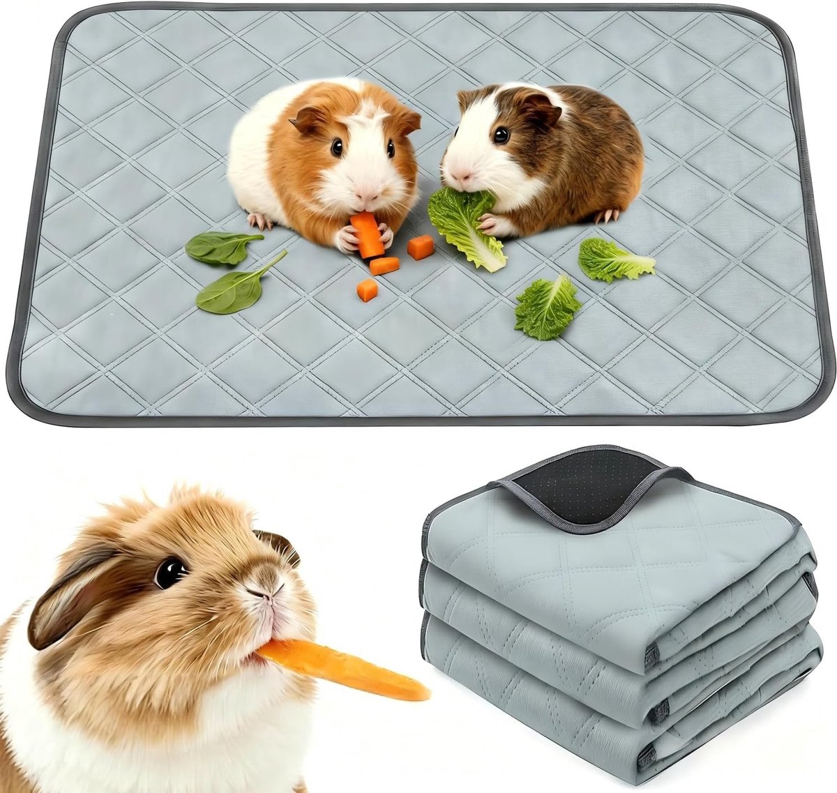 3 Pieces Reusable Pipi Pads for Meerschweinchen - Super Absorbent & Rutschvast, Ideal Meerschweinchen Accessory for - ShopVlot