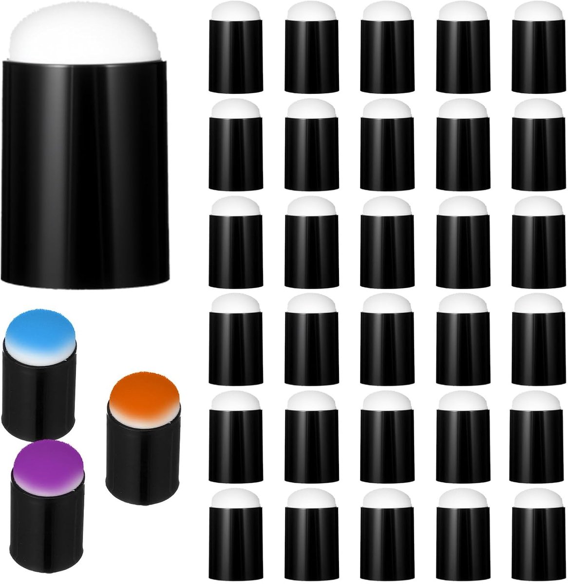 Vinger spons 30 stuks - multifunctioneel - zwarte duimen - perfect voor schilderen - SnelShoppen