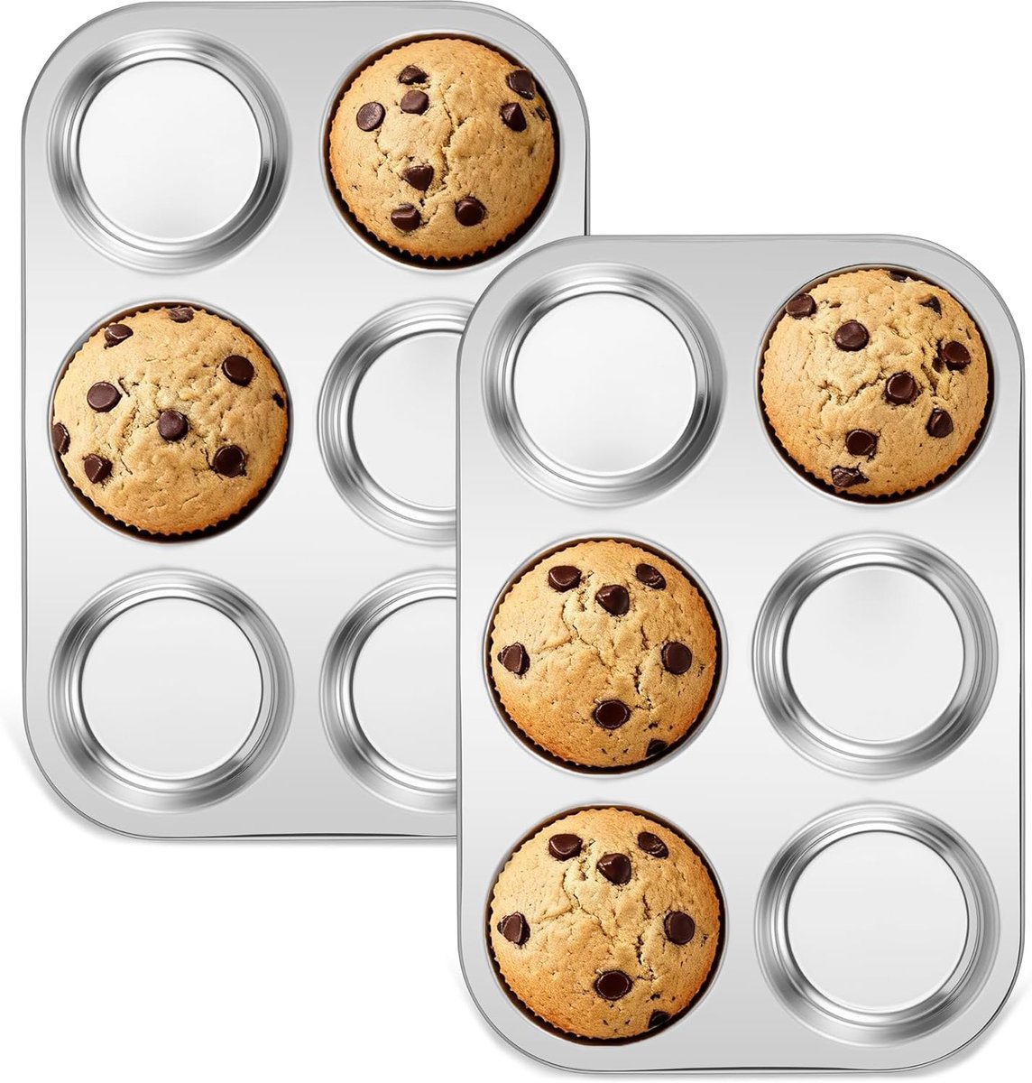 Muffinvorm voor 6 muffins - RVS - Duurzaam en makkelijk schoon te maken - Perfect voor bakliefhebbers - ShopVlot