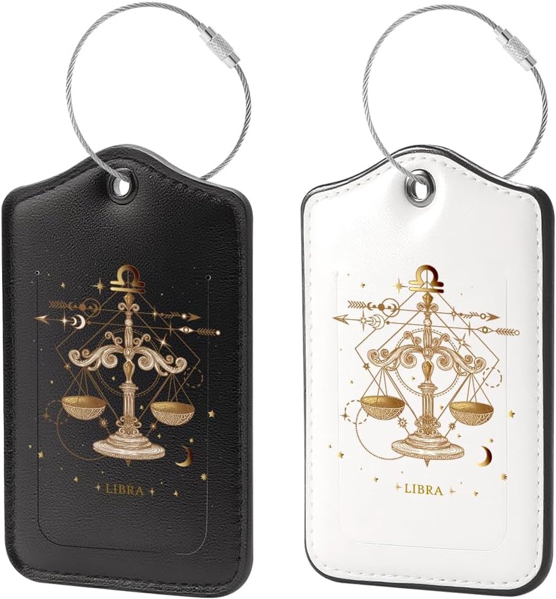 2 Stuks Gepersonaliseerd bagagelabel voor koffers, PU-leeren kofferlabels, adreslabels voor bagage, ideaal voor cruises en luchthavenreizen (Waage)