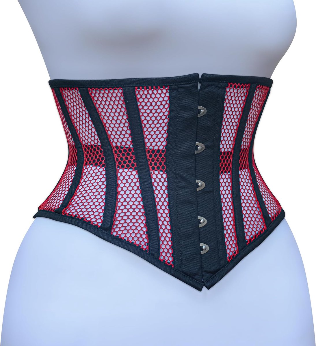 Underbust Corset Zwart Mesh Steel Boned Waist Trainer Body Shaper Cincher Waspie Heavy Duty Short Torso Taillekorset