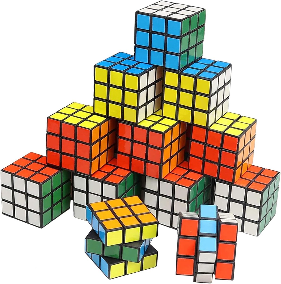 12 stuks mini-magische kubussen, 3 x 3 x 3 cm, magische kubus, cadeautje, kinderverjaardag, gastgeschenken, puzzel, Magic Cube voor Kerstmis, reisspellen, kinderverjaardag