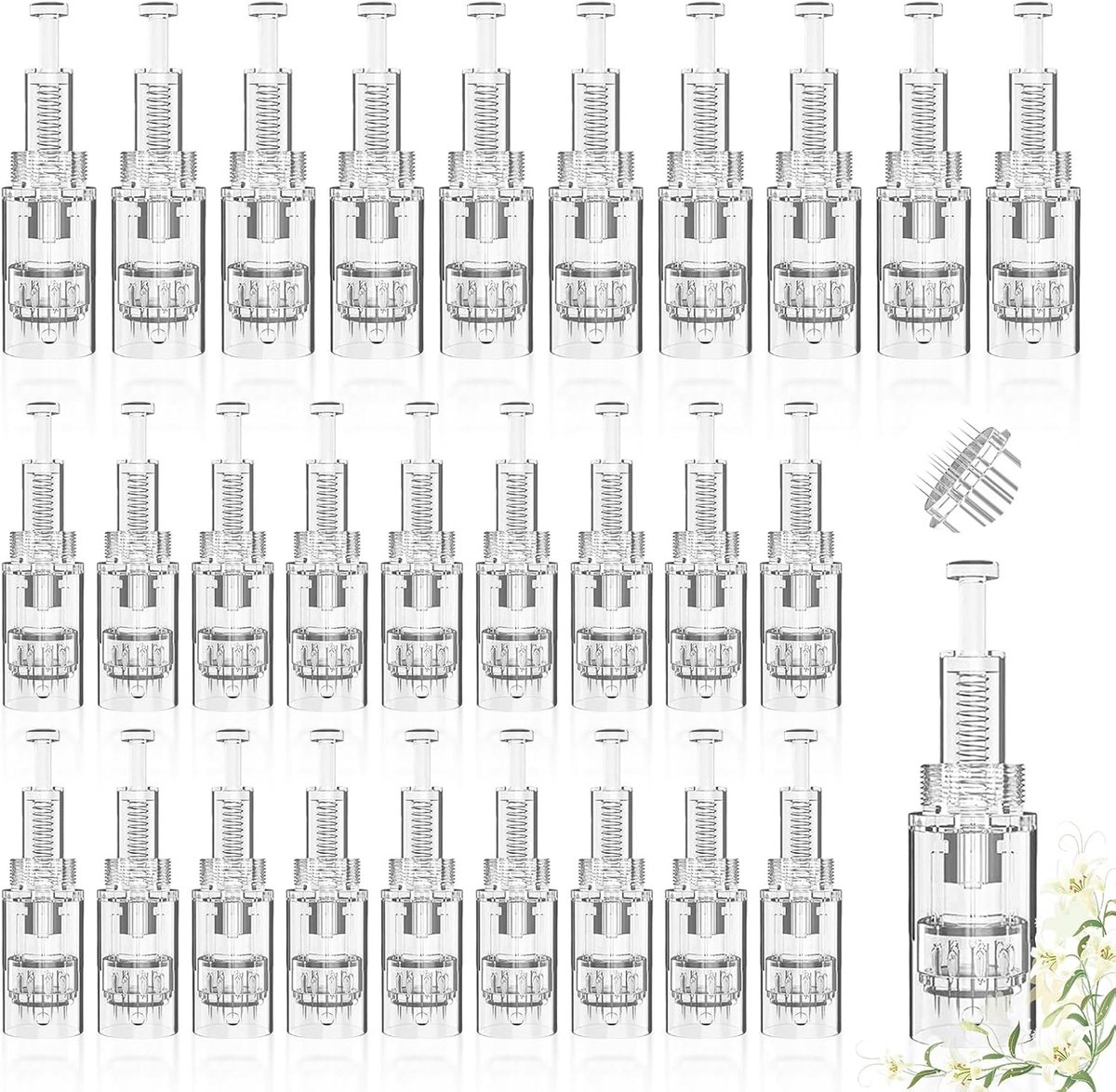 30 stuks microneedling naalden 36 pins vervanging derma pen microneedling vervangende naalden micro nano-naalden cartridges reserveonderdelen dermapen microneedling apparaat reservenaalden naald