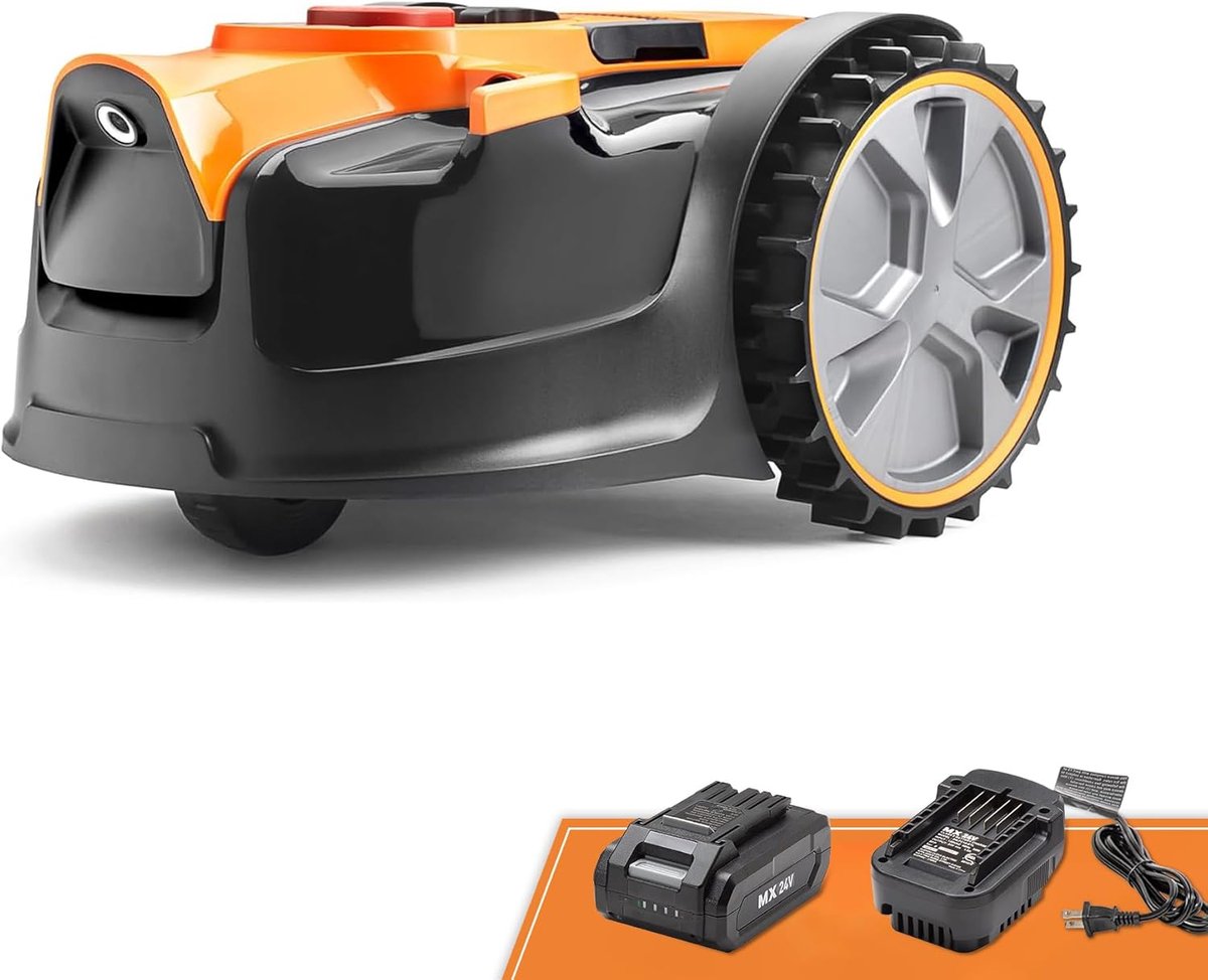 SnelShoppen - Robotmaaiers Draadloos voor Tuin tot 80 m² - Zelfrijdende Grasmaaier Robot met 2 Ah Accu - Compact Model voor Beginners zonder Limiet Ka