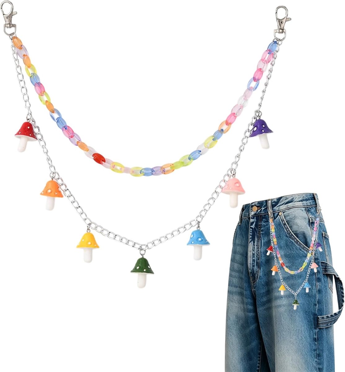 Broekketting, portemonnee, ketting, zakketting, jeansketting