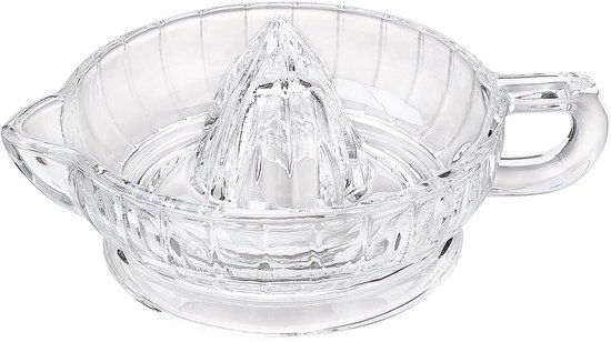 Glazen Citruspers - Handige Pers - Sap Maken - Met Handvat Tuit - 17x7 cm - Transparant — afbeelding 3