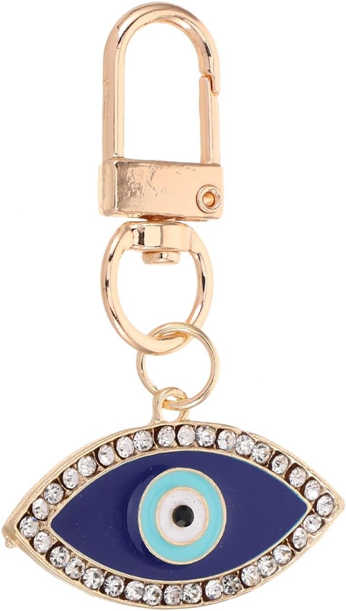 Kwade Ogen Sleutelhanger Met Strass Geometrisch Ontwerp Tashanger Voor Dames Rugzak Accessoire 5,7X3,5X0,2 cm