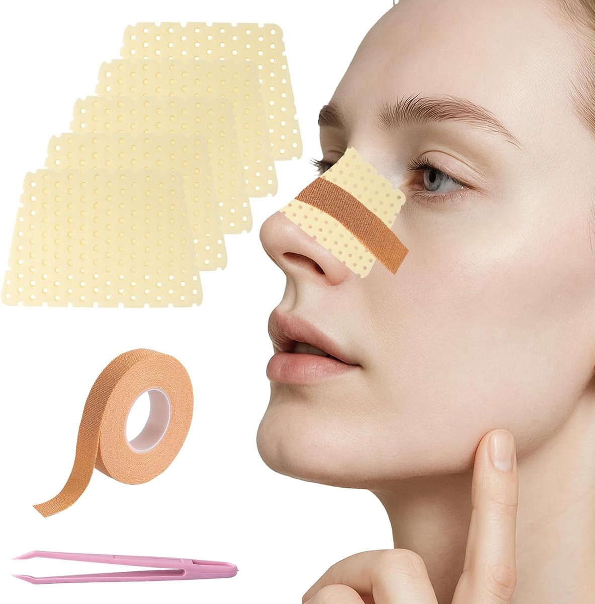 Set met 7 thermoplast-neussplinten, bestaande uit 5 trapeziumvormige