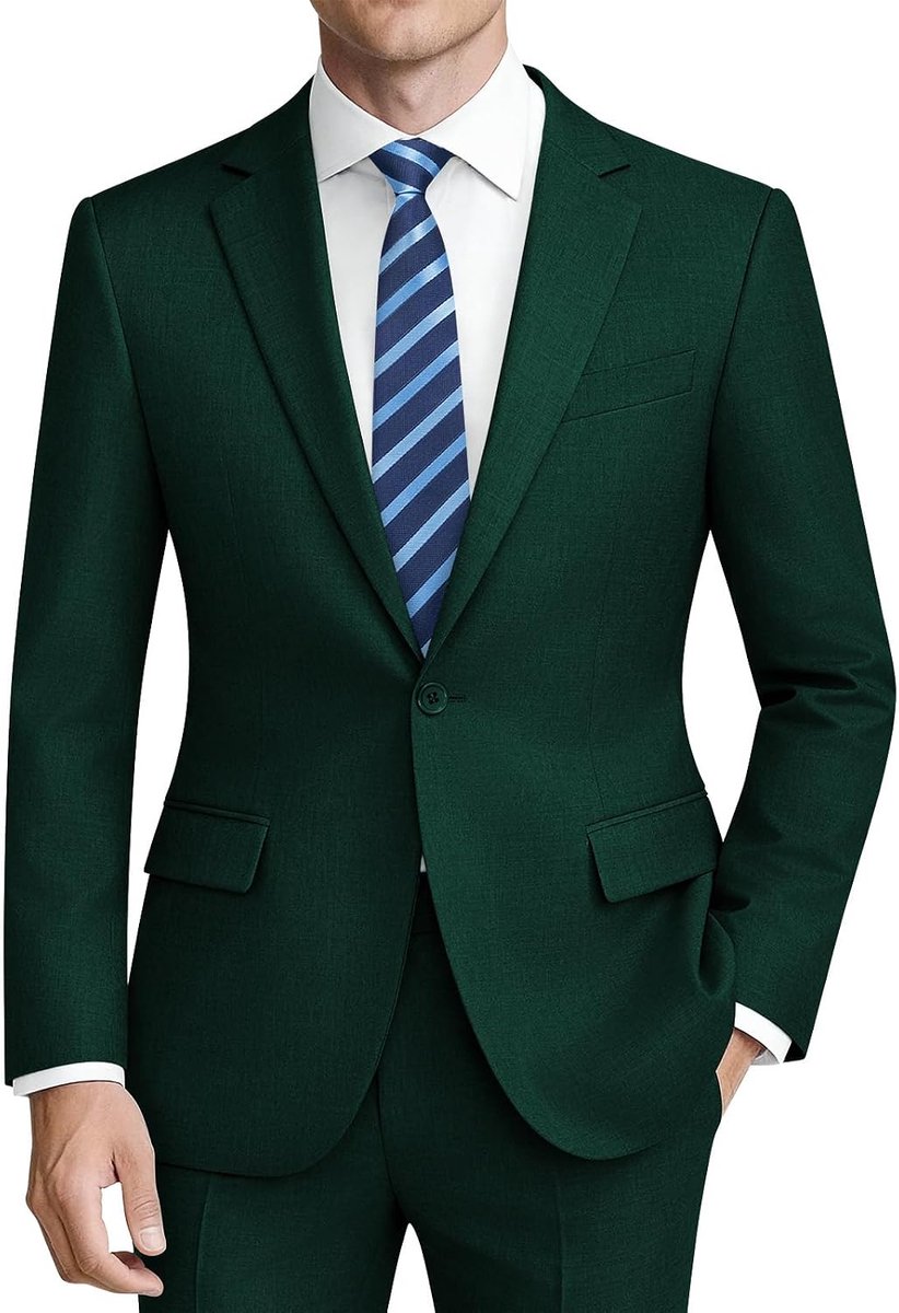 Pakken 2-delig slim fit business casual een knoop blazer broek set trouwjurk pak