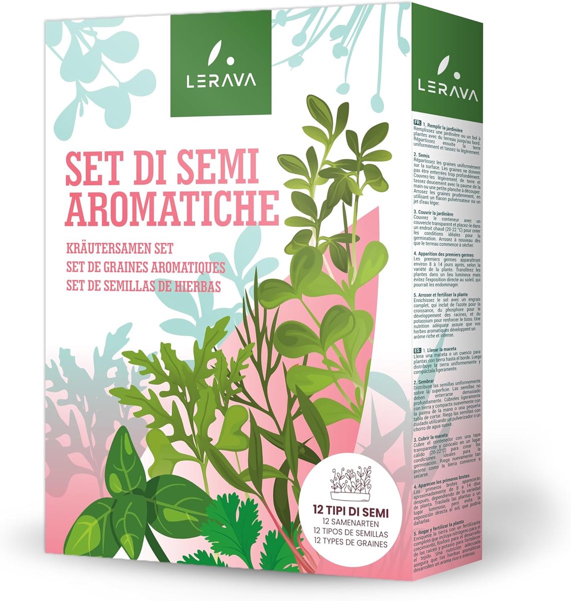 LERAVA® 12 Kruiden zaden - Tuinkers, Rucola, Dille, Marjolein, Basilicumzaden, Peterselie, Bieslook, Tijm - ShopVlot