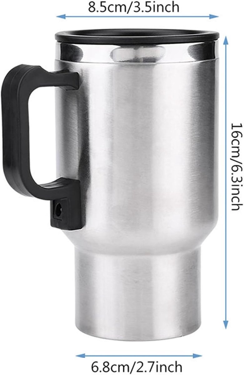 12V 450ml elektrische In-Auto-Heizschale, Edelstahl-Reisekaffee-Tee-Auto-Schalen-Becher