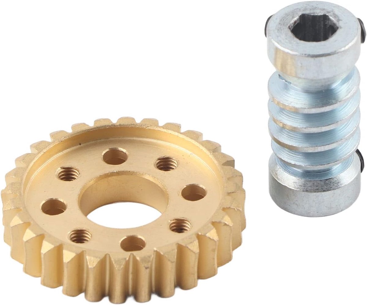 28:1 Overbrengingsverhouding Zelfsluitende Worm Snelheidsreductiemiddel met 24 Tanden Wormwiel 6mm Boring Gear Shaft