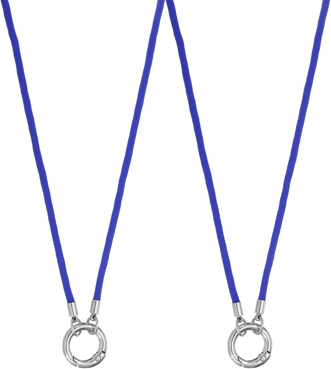 2 stuks brillenhouder, halsketting, ring, anti-verlies zonnebril, halsband, brilketting, houder, zachte draagbare brilband met legeringsring, voor vrouwen en mannen, blauw