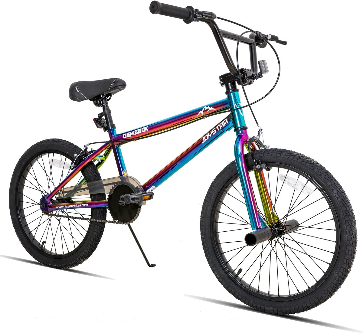 JOYSTAR Gemsbok 24" BMX-fiets voor Kinderen - Freestyle Stuntfiets met Dubbele Handremmen - 24 Inch Wielen - Oil Slick (Regenboog) - Leeftijd 8-12 Jaar