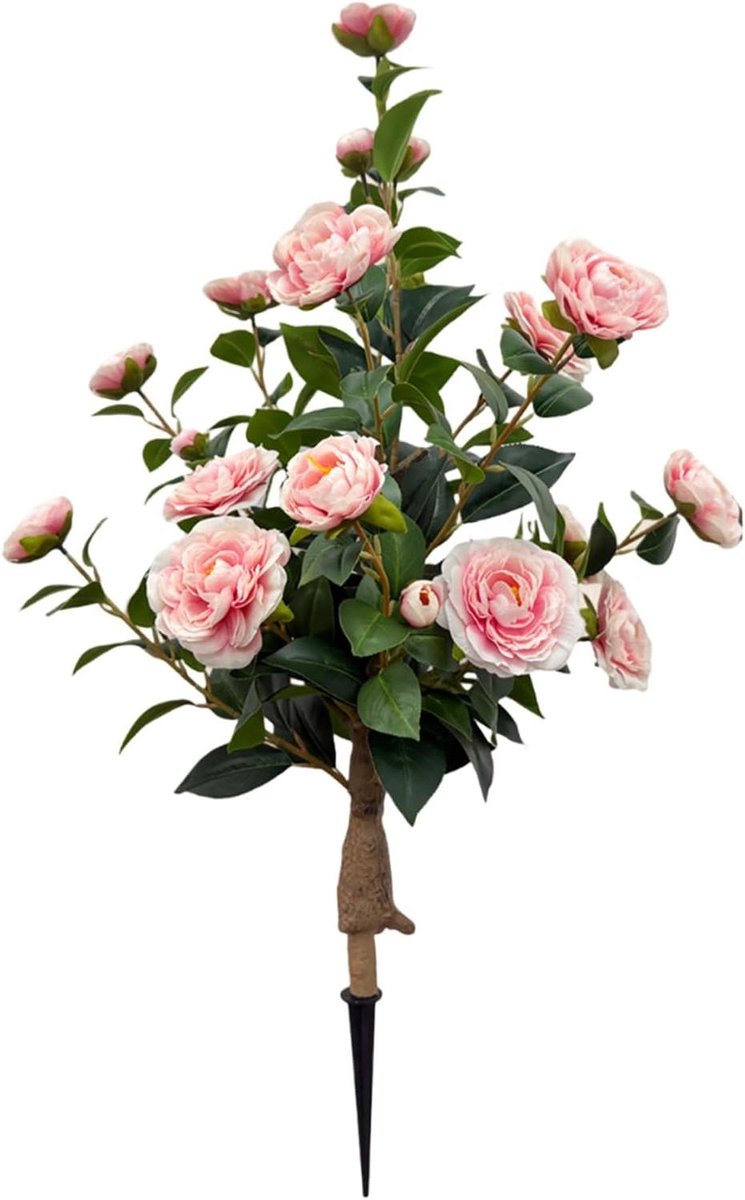 Kunstboom met Bloemen - Nep Plant Buiten - Tuin Decoratie - Onderhoudsvrij Realistisch - 88 cm - Roze