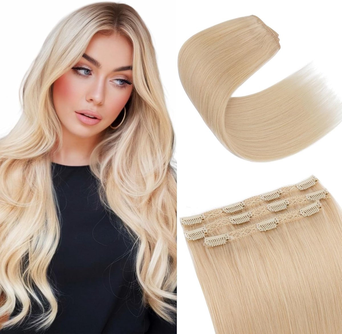 Natuurlijke Clip-in Haar Extensions van Echte Haar, 3 Stuks, 56g, 10 Inch, Perfect voor Volumineus Haar en Stijlvolle Looks