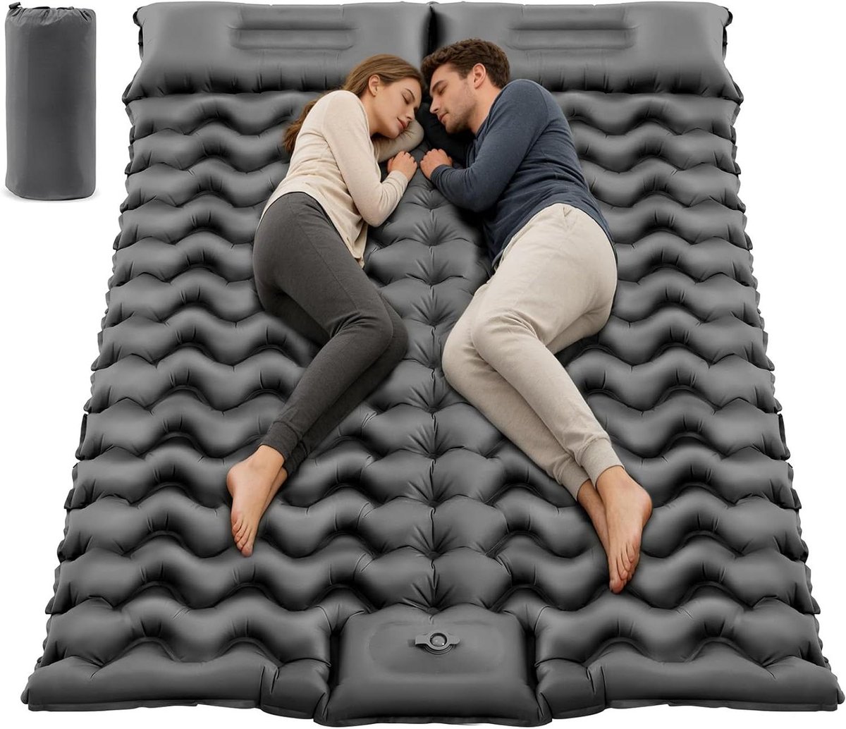 Isolatiemat - Luchtbed - Buiten slapen - Ingebouwde pomp - 196 x 130 cm - Blauw