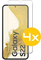 Screenprotector Geschikt Voor Samsung Galaxy S22 - Glasplaat - Tempered Glass - 4 Stuks