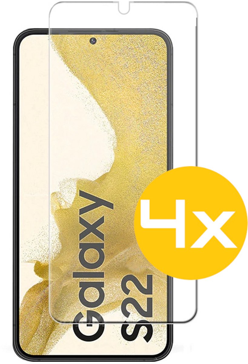 Screenprotector Geschikt Voor Samsung Galaxy S22 - Glasplaat - Tempered Glass - 4 Stuks