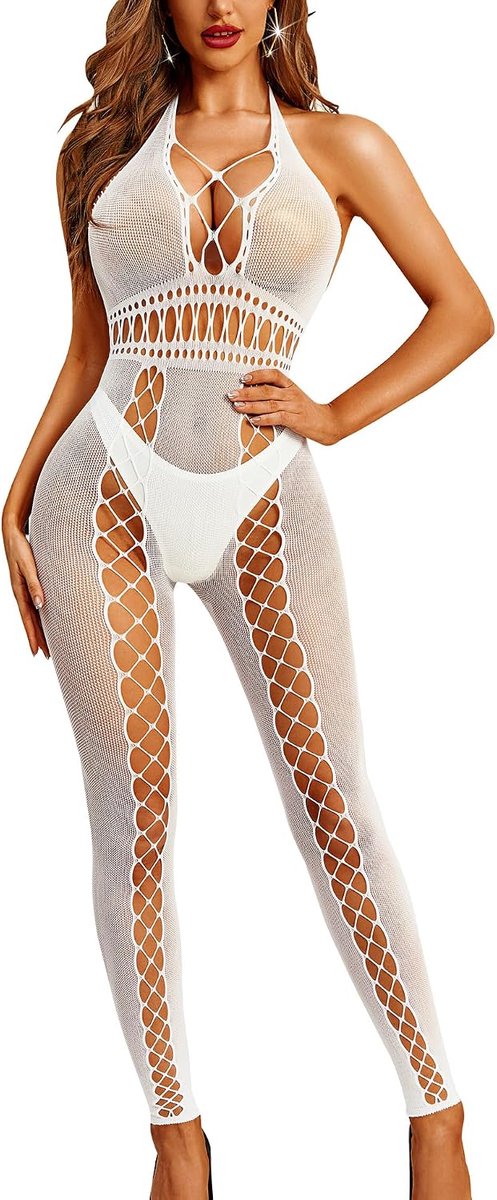 Sexy lingerie voor dames, visnet, bodystocking van mesh, vrouwelijke outfit