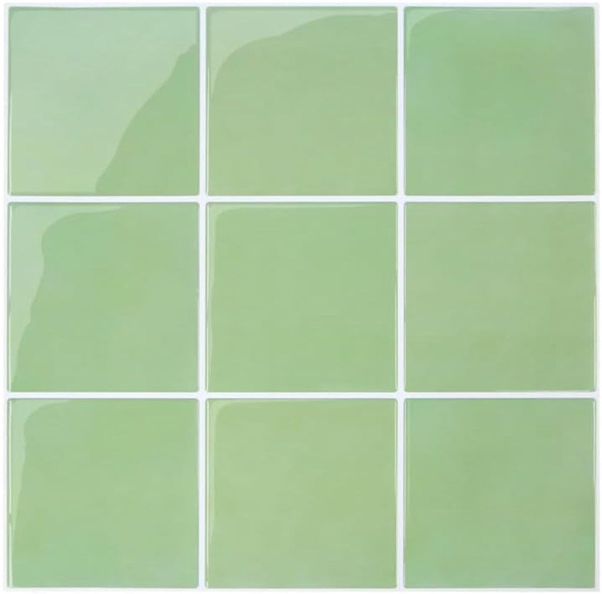 dikkere vinyl 3D zelfklevende wandtegels keuken badkamer, saliegroen, 10 stuks, 30,5 x 30,5 cm, plaktegels zelfklevend plakkende achterwand, metro wandtegelstickers