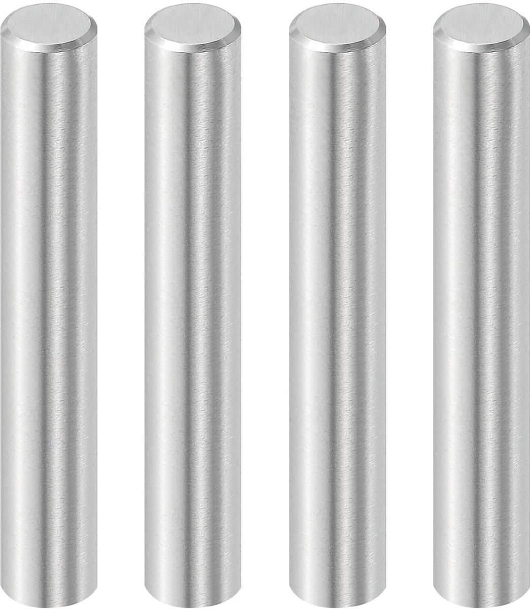 4 stuks 10 mm x 60 mm plugstiften, 316L roestvrij staal cilindrische plugpennen planksteunpen penstang bevestigingselementen metalen plankpennen zilverkleurig
