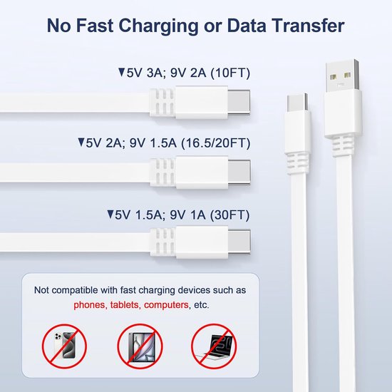 USB A naar USB C Oplaadkabel voor Beveiligingscamera 5M 2 Stuks,Wit - Lange Platte USB C Verlengkabel voor Blink Outdoor 4/Mini 2 2K+,eufy Cam S3 Pro,3C/S300,SoloCam S340/S220/C210/S40,EZVIZ H6 — afbeelding 4