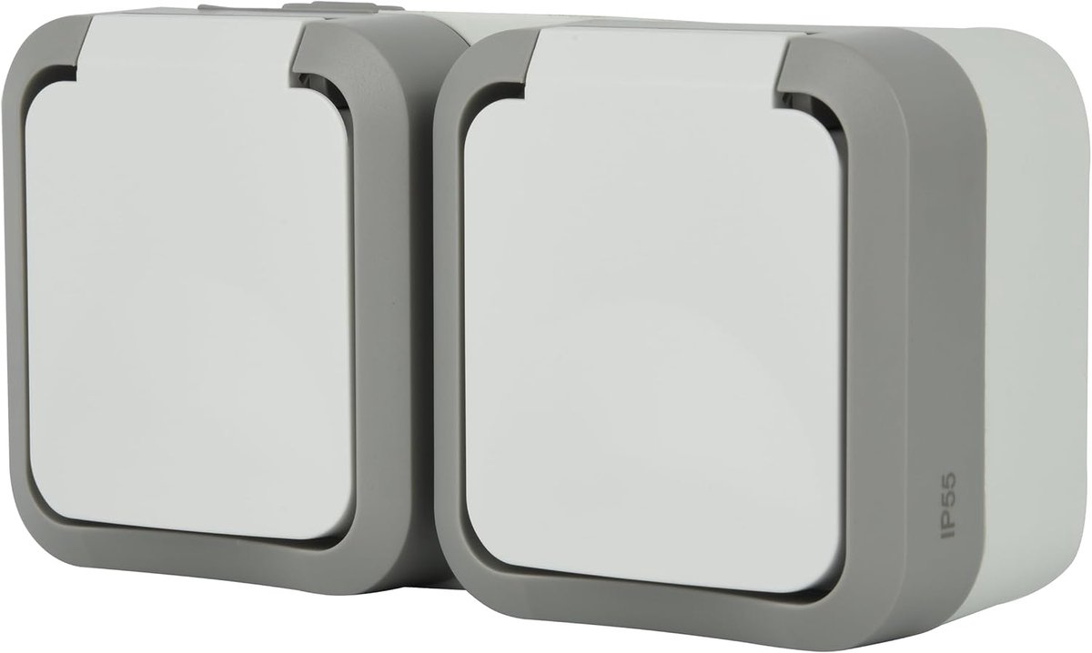 Stopcontacten (2P+T) 16 A/dubbel stopcontact voor buiten, IP55 Hypro