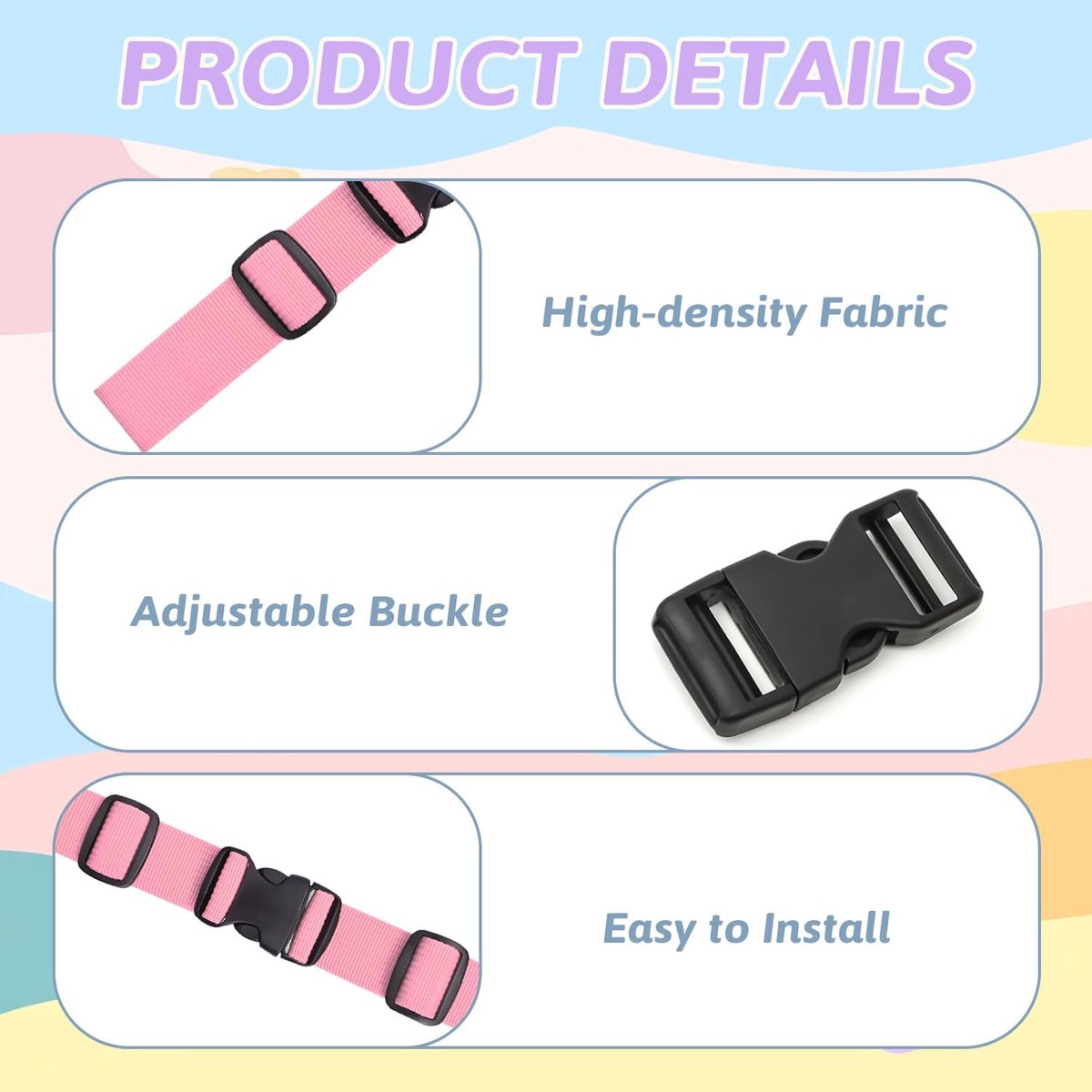 2 stuks verstelbare borstriem, nylon rugzak, borstband met snelsluiting, antislip duurzame rugzakken voor activiteiten zoals wandelen, fietsen, pendelen