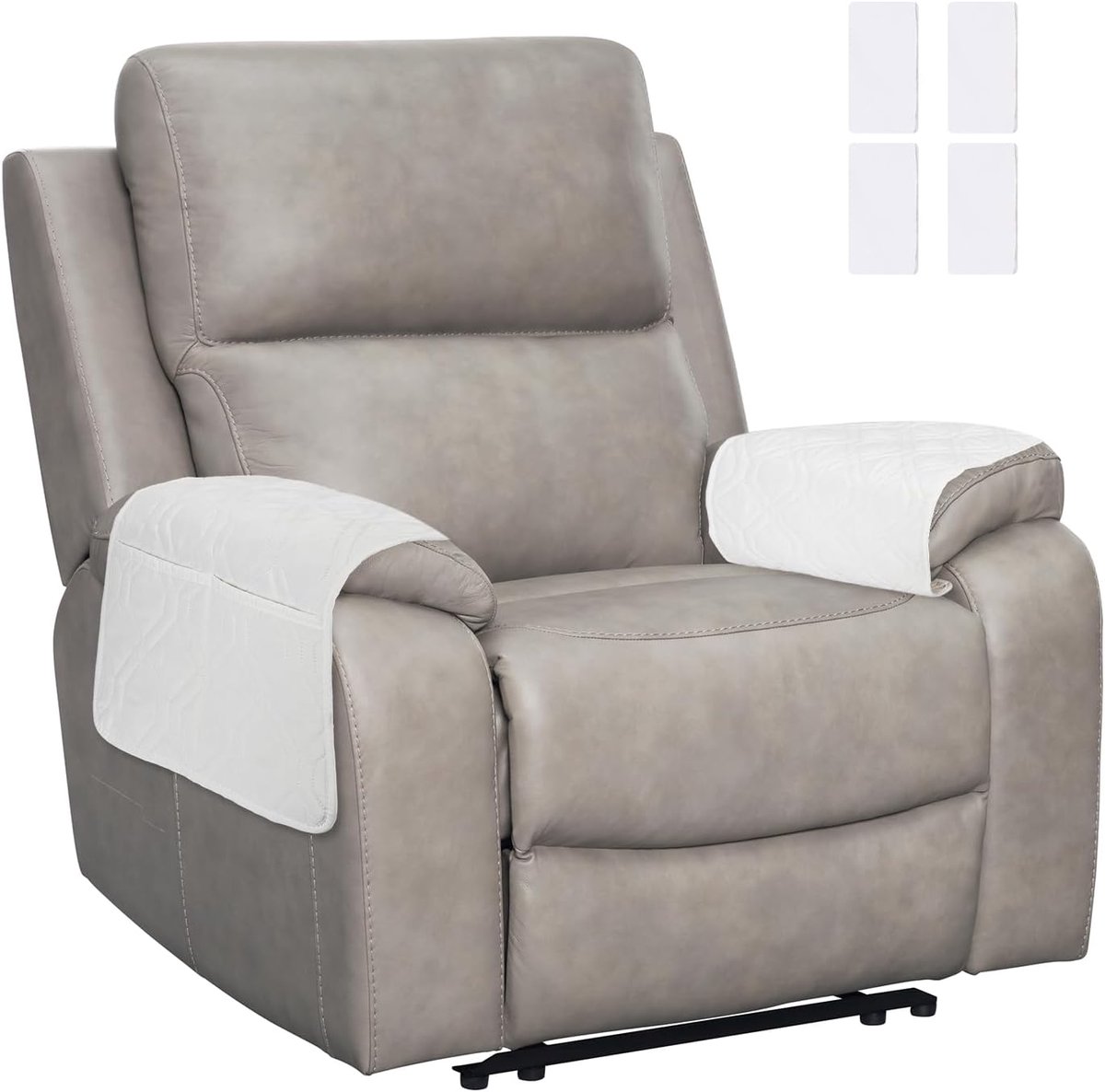 2 stuks armleuninghoezen, fauteuilhoezen met zijvak, waterdichte stoelbescherming, antislip, bescherming voor bank, hoofdsteunen, bescherming voor woonkamer, roodachtig grijs