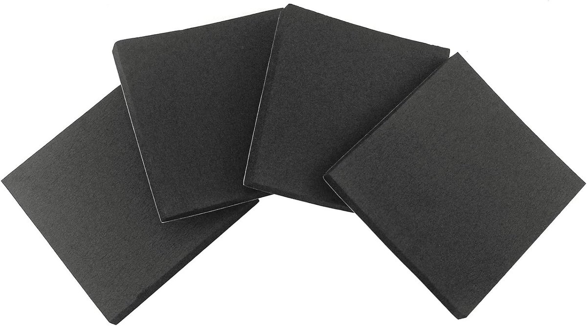 schuimstofplaat, 4 stuks Zwarte mosrubber zelfklevend plaat 100 x 100 x 20mm schuimplaten, antislip schuimmat voor meubels DIY-projecten versiering