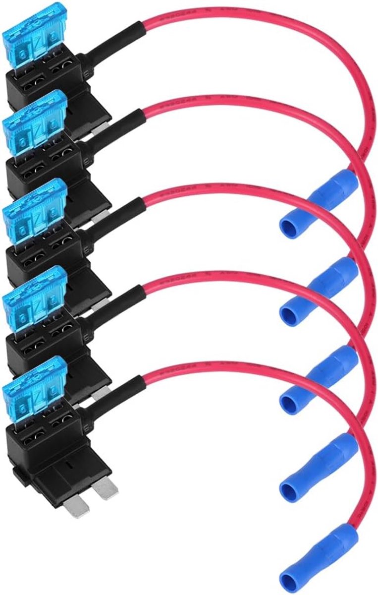 5 stuks auto zekering tap adapter blade zekeringen houder autozekeringen stroomdief steekzekeringen verdeler platte zekeringsadapter (M)