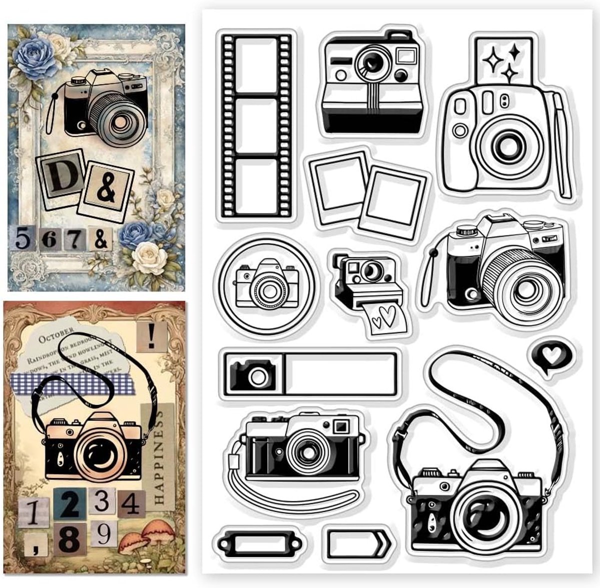 Reiscamera Heldere Stempels Camera Film Siliconen Stempels Transparante Stempels voor Journaling Kaart Maken DIY Scrapbooking Zelfgemaakte Foto Album Notitieboek