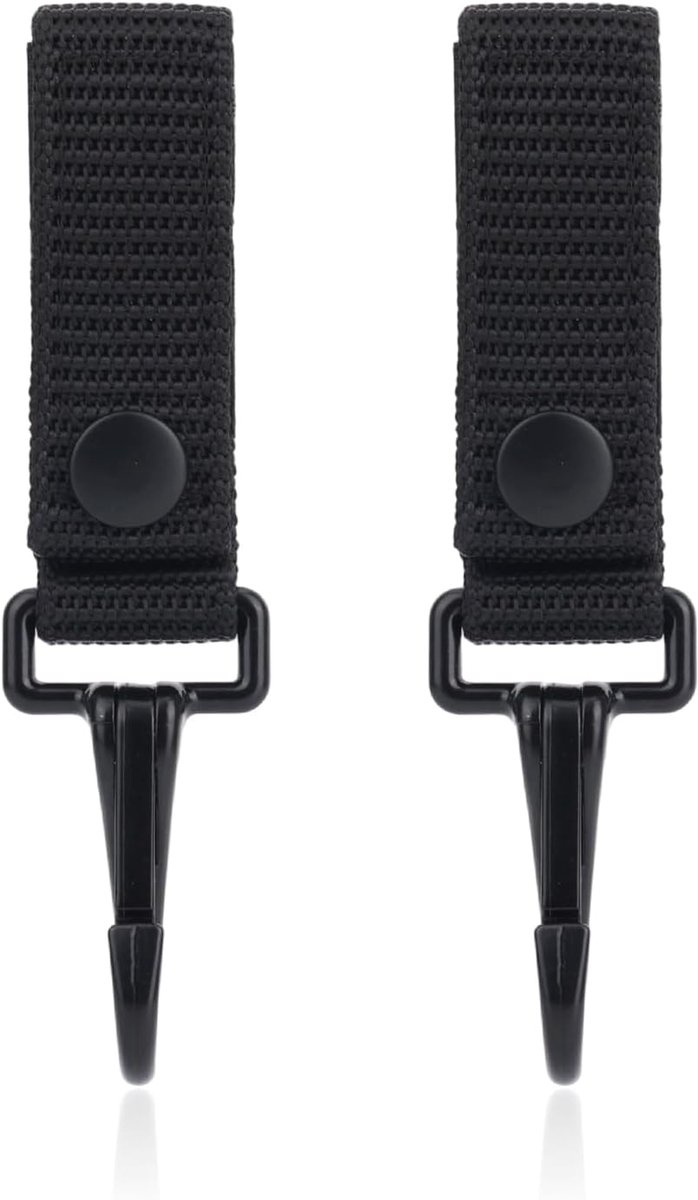 2 Stevige Riemhoudclips, Nylon Riemlussen met Drukknop Duurzame Houders Accessoires Politie en Handhaving voor Sleutels Kleine Benodigdheden (Zwart)