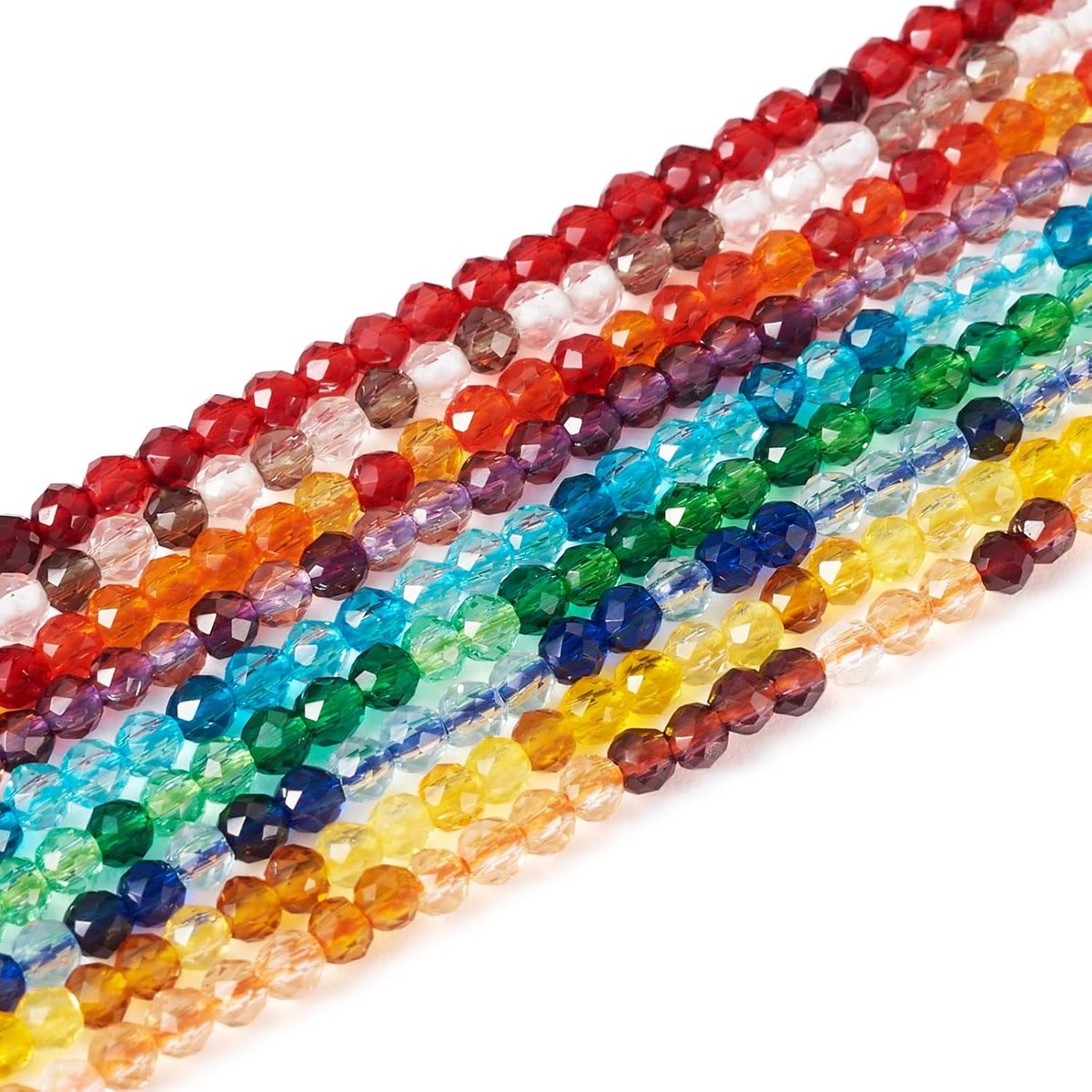 Kralen, 9 strengen, 2 mm, gefacetteerd, rond, kristal, losse bolkralen, ponykralen voor vriendschap, armband, ketting, oorbel, sieraden maken