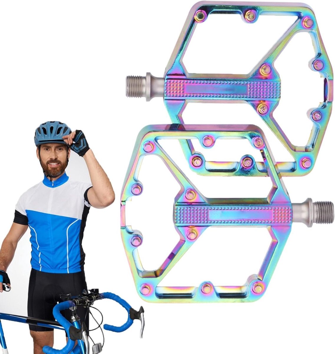 Fietspedalen - Platte pedalen - Mountainbiken - Antislip noppen - 23 x 12 x 3.5 cm - Zwart