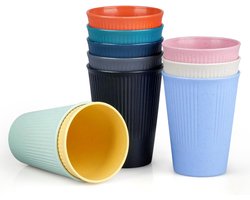 milaosk Mokken van hard plastic, wasbaar, 10 stuks, herbruikbaar, voor campers voor kinderen en volwassenen, BPA-vrij, voor koffie, water, melk, thee