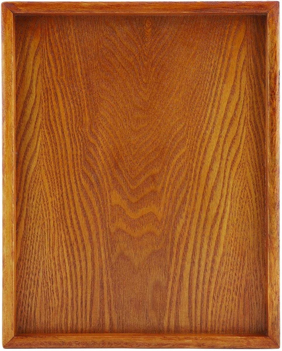 Dienbladen, dienblad van rechthoekig hout, ontbijtdienbladen, voor presentatie van fruit, snacks, thee (30 x 24 cm)