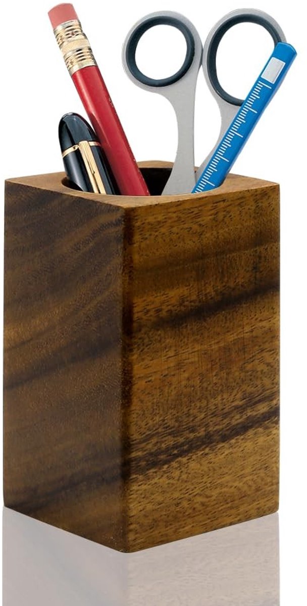 Omgoods - Houten Pennenhouder in Polygonen Vorm