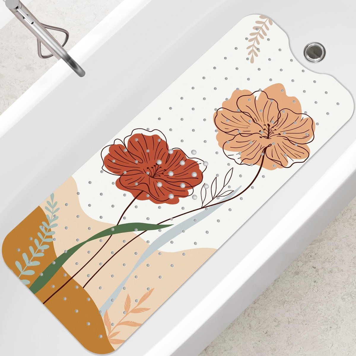 Omgoods - Boho Badmat voor Badkuip 100x51cm Antislip - Machine Wasbaar met Zuignappen