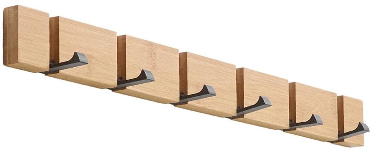 Omgoods - Houten Wandhaak met 6 Vouwbare Haken voor Kleding