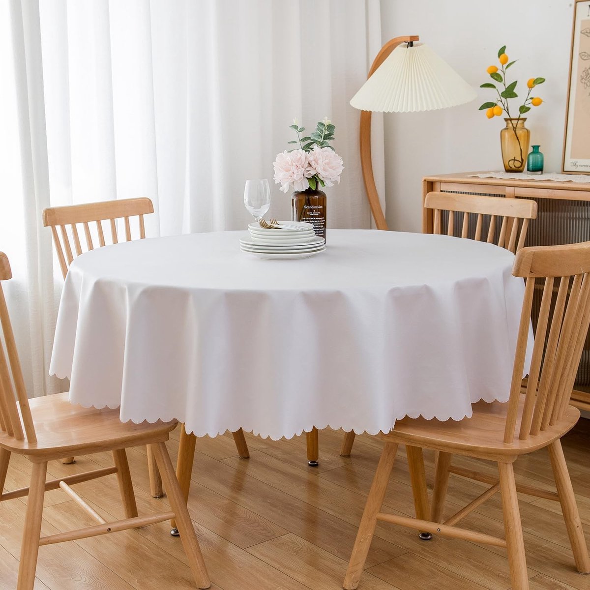 Omgoods - Ronde Tafelkleed 180 cm Vuilafstotend voor Eettafels en Tuin
