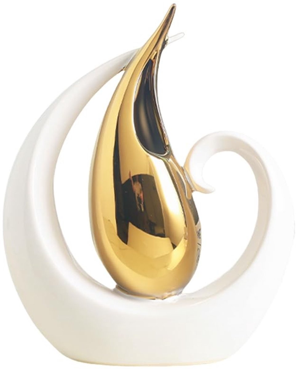 Omgoods - Moderne Keramische Vaas voor Huisdecoratie in Wit en Goud