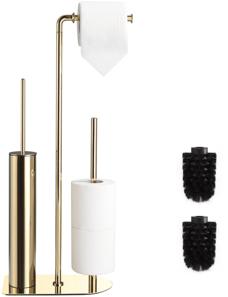 Omgoods - 3-in-1 Toiletpapierhouder met Toiletborstel en Opbergruimte