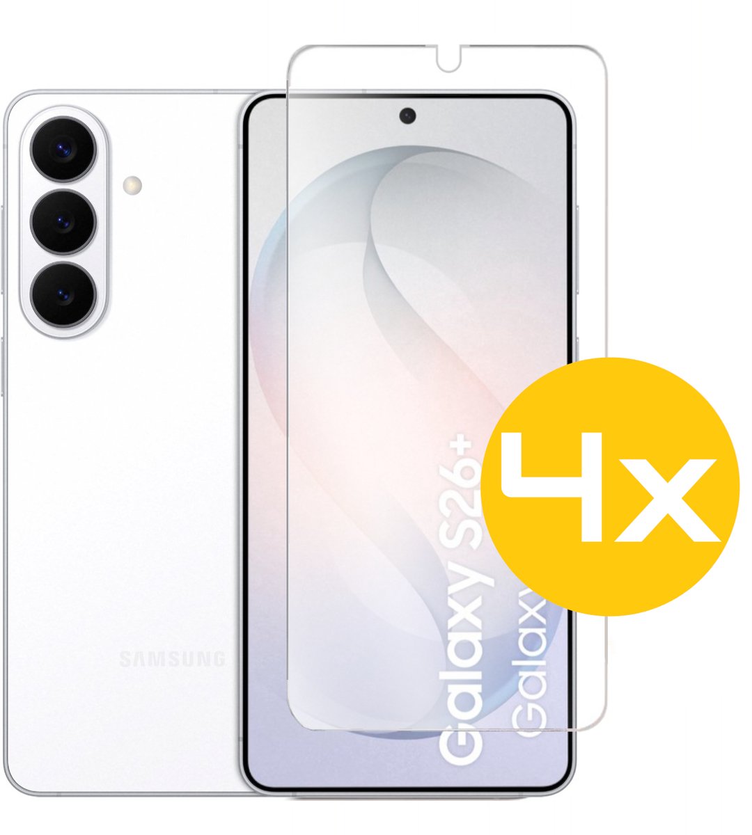 Screenprotector Geschikt Voor Samsung Galaxy S26+ (S26 PLUS) - Glasplaat - Tempered Glass - 4 Stuks