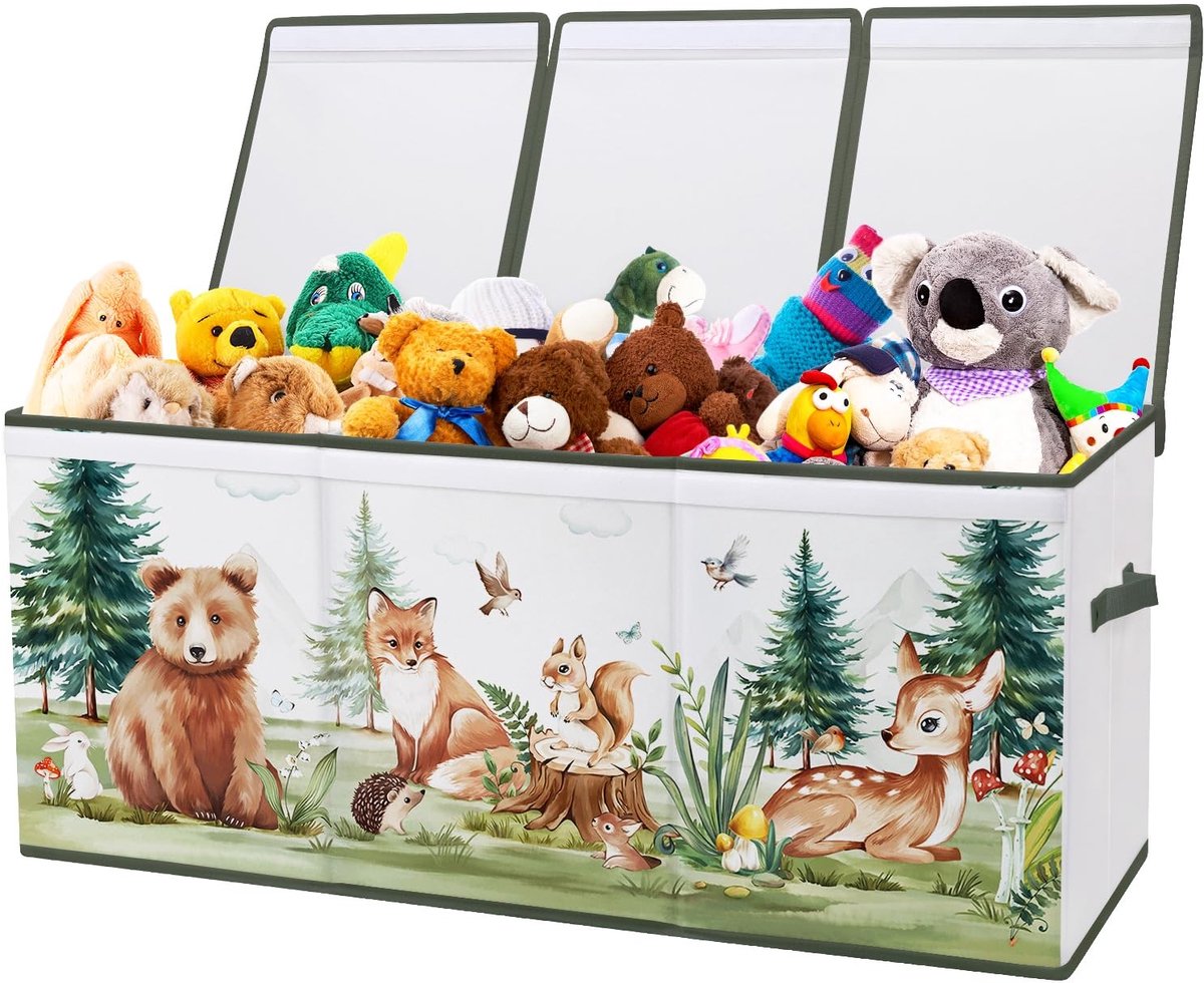 Omgoods - Extra Grote Opbergdoos met Deksel voor Kinderen, Vouwbare Oxford Speelgoeddoos