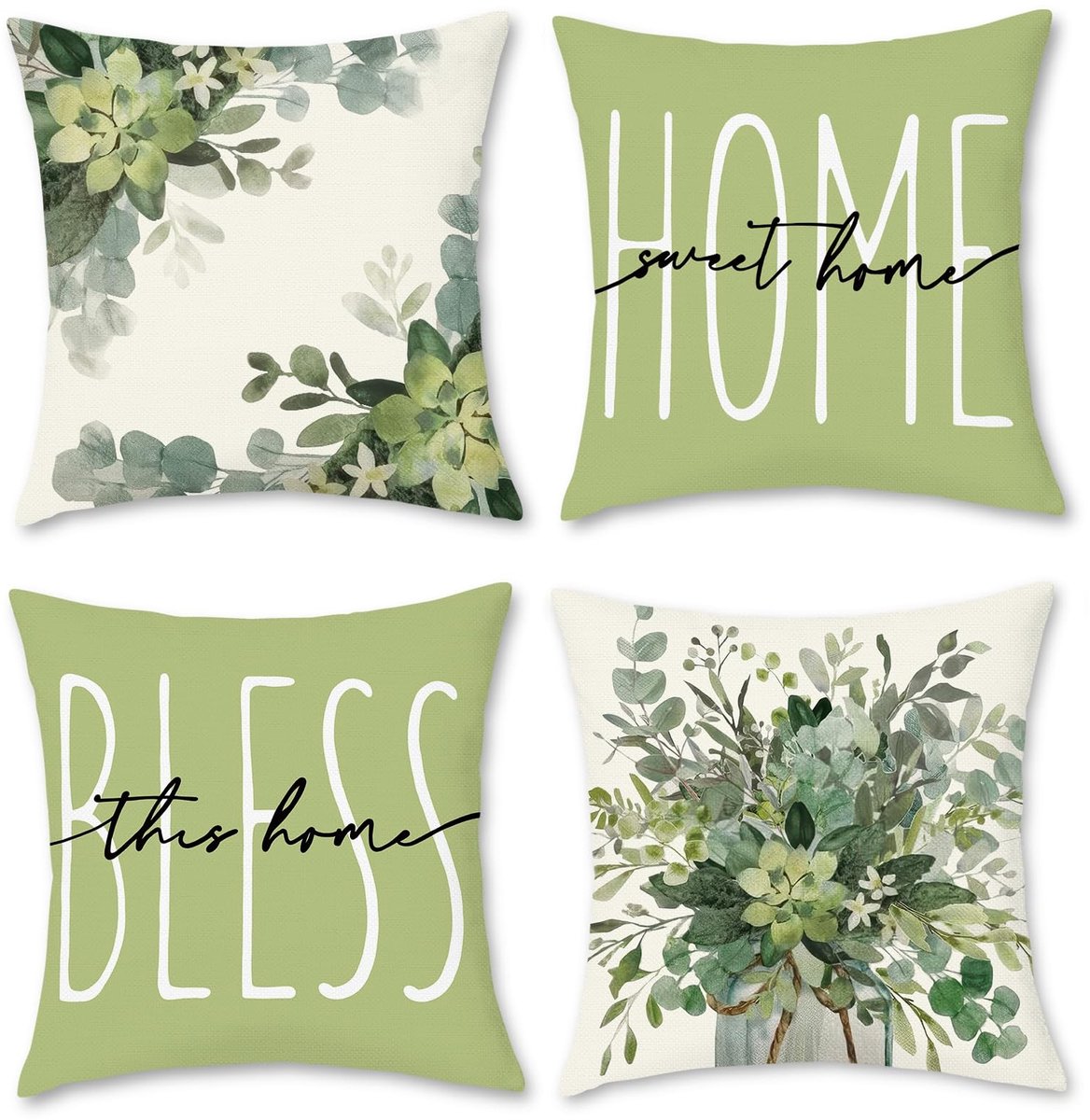 Omgoods - Set van 4 Decoratieve Kussenslopen 40 x 40 cm