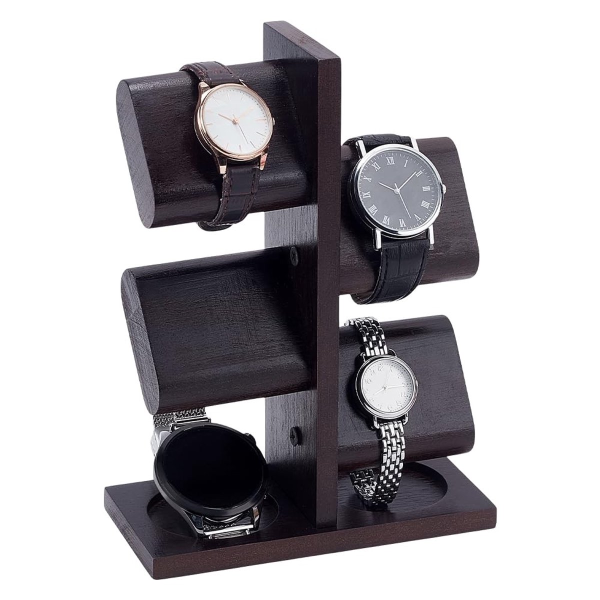Omgoods- Horlogehouder Multifunctioneel - Houten Horloge Houder - Organizer voor 6 Horloges - Sieraden Houder - Robuust en Duurzaam - Elegante Decoratie - Horlogeorganizer