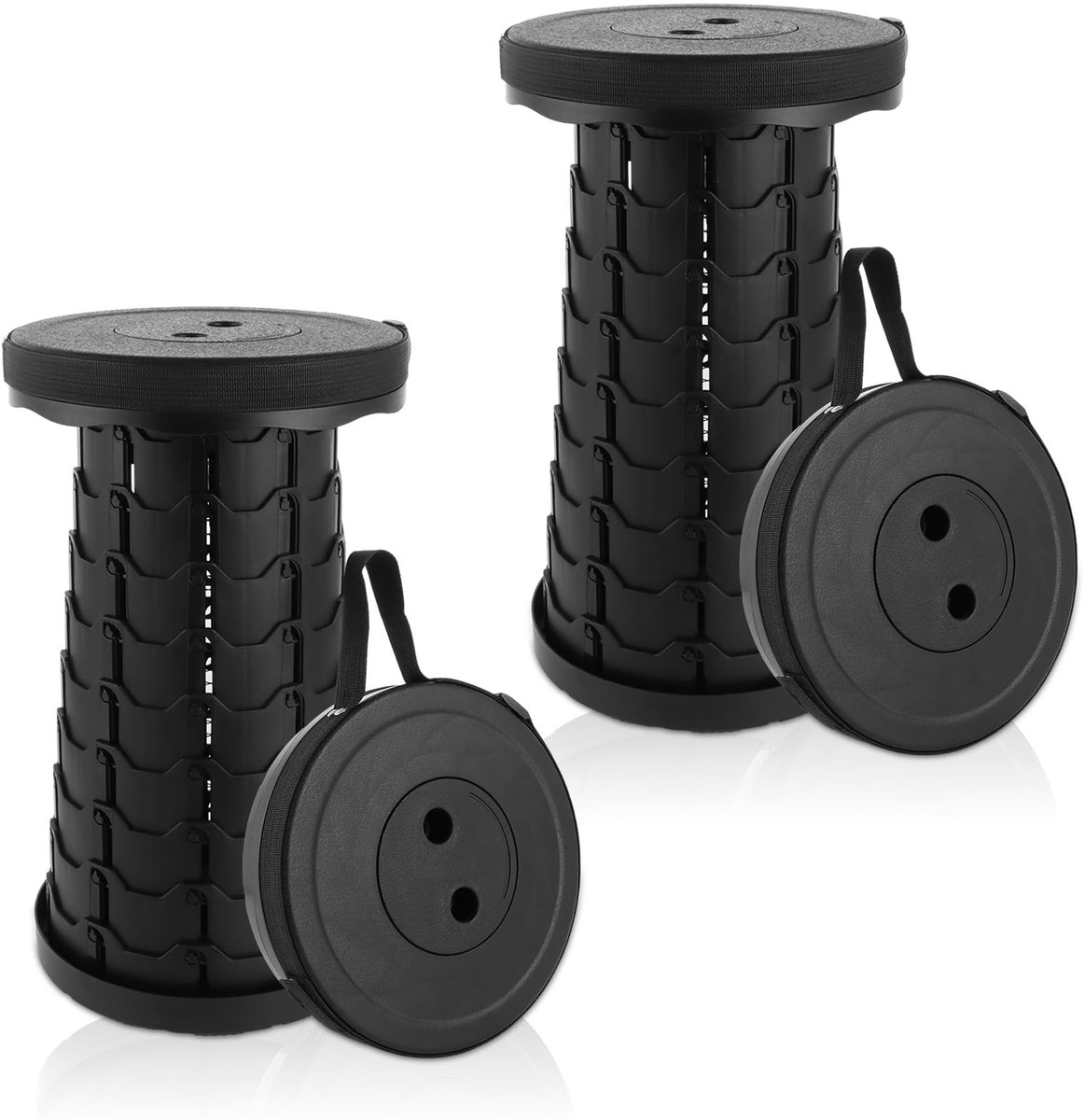 Omgoods - 2 Stuks Telescopische Stoelen - Draagbare en Inklapbare Stoelen voor Binnen en Buiten