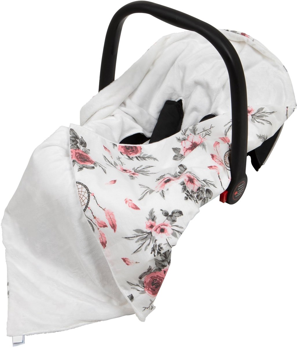 Omgoods - Dubbelzijdige Baby Wrap voor Autostoel met Bloemen en Dromenvangers